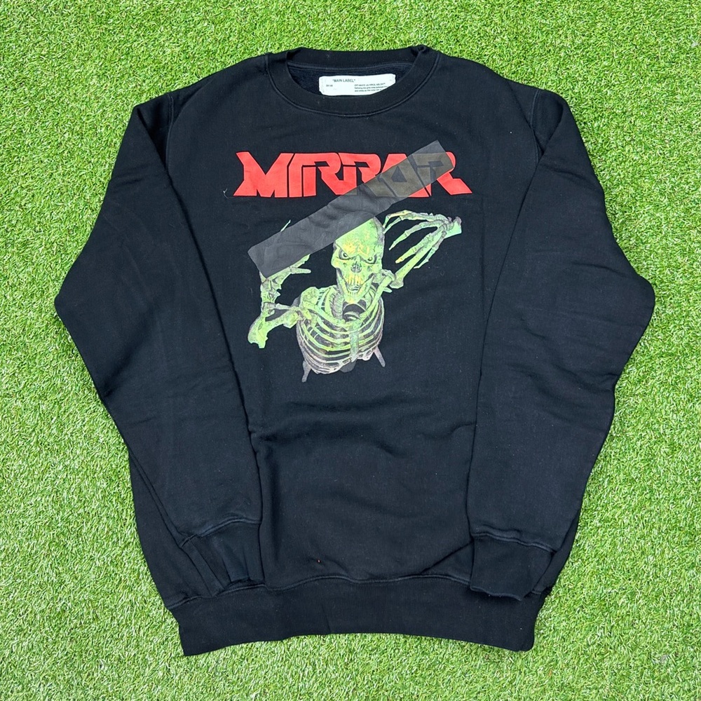 Off-White Black Skeleton Graphic Crewneck Sweater